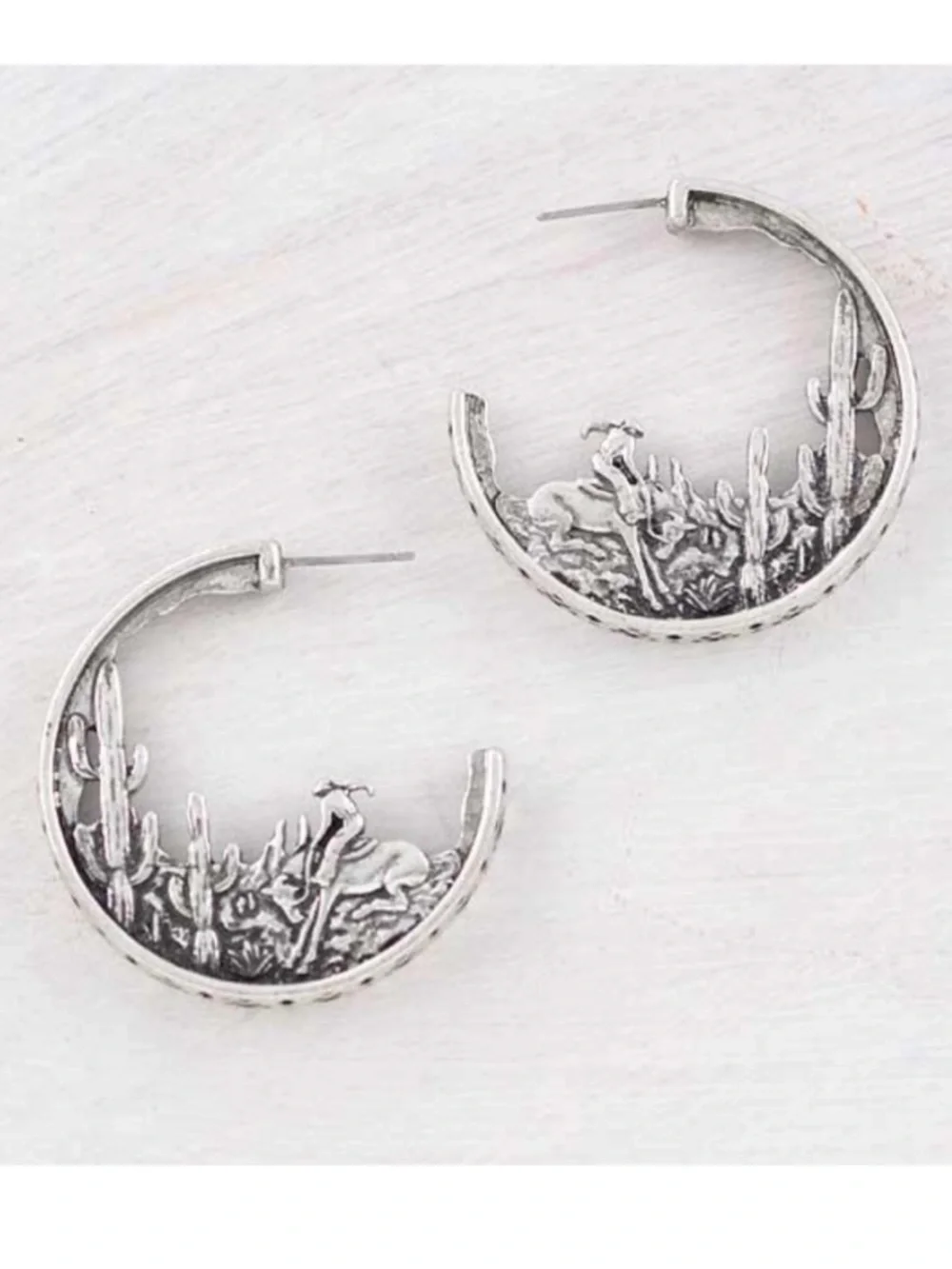 Western Cowboy Hoop Earrings